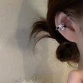 Copper Zircon Snake Clip-on Earrings, No Piercing Minimalist Light Luxury Animal Design view 4