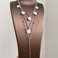Old Money Alloy Round Portrait Pendant Sweater Necklace Light Luxury Geometric Clavicle Chain view 4