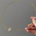 Minimalist Copper Zircon Oval Choker Necklace For Women, Light Luxury Geometric Collarbone Style view 3