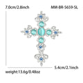 Alloy Rhinestone Cross Brooch Pin For Fashion Clothing Decoration view 5