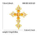 Alloy Rhinestone Cross Brooch Pin For Fashion Clothing Decoration view 4