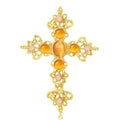 Alloy Rhinestone Cross Brooch Pin For Fashion Clothing Decoration view 1