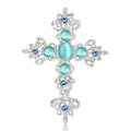 Alloy Rhinestone Cross Brooch Pin For Fashion Clothing Decoration view 2