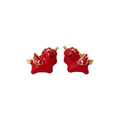Alloy Silver Needle Enamel Horse Stud Earrings, New Chinese Style Light Luxury Zodiac Jewelry view 5