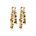 Gold Plated Copper Round Disc Tassel Drop Earrings With Silver Posts, Luxury Western Style view 5
