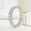Minimalist Fairy Sparkle Ring For Women Micro Pave Full Rhinestone Bling Jewelry view 2