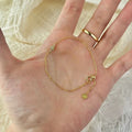 Real Gold Plated Copper Oval Zircon Bangle, Elegant Light Luxury Geometric Bracelet For Women view 2