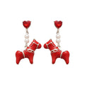 Chic Alloy Horse Stud Earrings With Pearl Enamel And Rhinestone New Chinese Retro Style view 5
