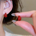 Vintage Enamel Alloy Waterdrop Round Geometric Earrings Minimalist Light Luxury Daily Style view 1