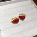Vintage Enamel Alloy Waterdrop Round Geometric Earrings Minimalist Light Luxury Daily Style view 4