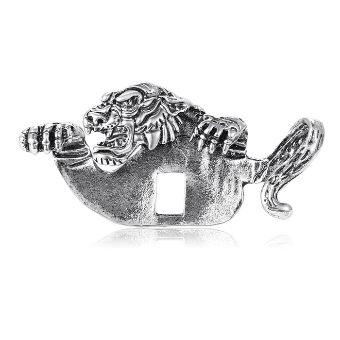 Vintage Alloy Enamel Tiger Brooch For Men's Suit And Coat