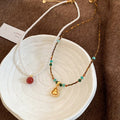 Ethnic Style Copper Zircon Tiger Eye Gourd Pendant Sweater Necklace New Chinese Geometric Collarbone Chain view 4