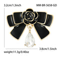 Vintage Alloy Rhinestone Hollow Bow Brooch For Women's Clothing view 4