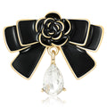 Vintage Alloy Rhinestone Hollow Bow Brooch For Women's Clothing view 1