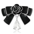 Vintage Alloy Rhinestone Hollow Bow Brooch For Women's Clothing view 2