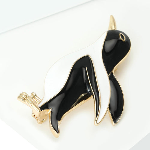 Cute Alloy Enamel Penguin Brooch Pin For Women's Apparel Accessories