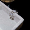 Korean Style Copper Zircon Double Layer Heart Clip-on Earrings For Women view 3