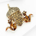 Alloy Enamel Squirrel Acorn Brooch For Fashion Lapel Accessories view 3