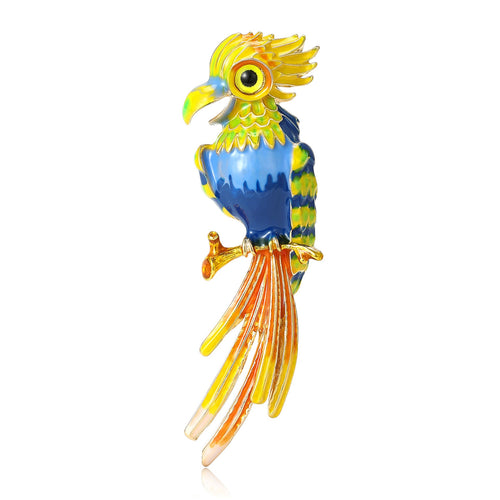 Alloy Enamel Parrot Brooch Pin For Creative Bird Fashion Accessories