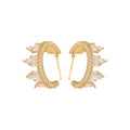 Light Luxury Copper Zircon C-Shaped Irregular Geometric Drop Earrings view 5