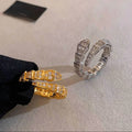 Light Luxury Copper Zircon Snake Open Ring For Women, Unique Animal Index Finger Jewelry view 1
