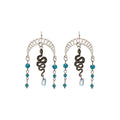 Enamel Snake Crystal Tassel Drop Earrings Ethnic Vintage Light Luxury Ear Hook Jewelry view 5