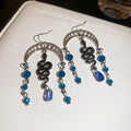 Enamel Snake Crystal Tassel Drop Earrings Ethnic Vintage Light Luxury Ear Hook Jewelry view 2
