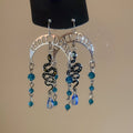 Enamel Snake Crystal Tassel Drop Earrings Ethnic Vintage Light Luxury Ear Hook Jewelry view 4