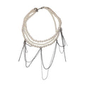 Light Luxury Geometric Chain Faux Pearl Tassel Choker Necklace For Women view 5