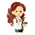 Alloy Female Doctor Brooch Pin For Coat Sweater Decoration view 1