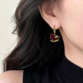 Silver Needle Zodiac Horse Faux Pearl Stud Earrings For Women New Chinese Vintage Light Luxury Style view 4