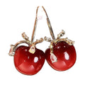 Chic Resin Apple Bow Zircon Ear Hook Earrings For Daily Light Luxury Style view 5