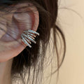 Light Luxury Copper Zircon Multi Layer Geometric Round Ear Cuff Clip-on Earrings for Women view 1