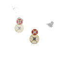 Light Luxury Copper Coin Stud Earrings With Enamel Drip Oil Zircon Round Geometric Retro Chinese Style view 5