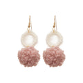 Round Plush Pom Pom Drop Earrings For Women, Geometric Ear Hook Fashion Office Jewelry view 5