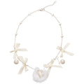 Light Luxury Faux Pearl Ribbon Bow Pom Pom Choker Necklace For Women view 5