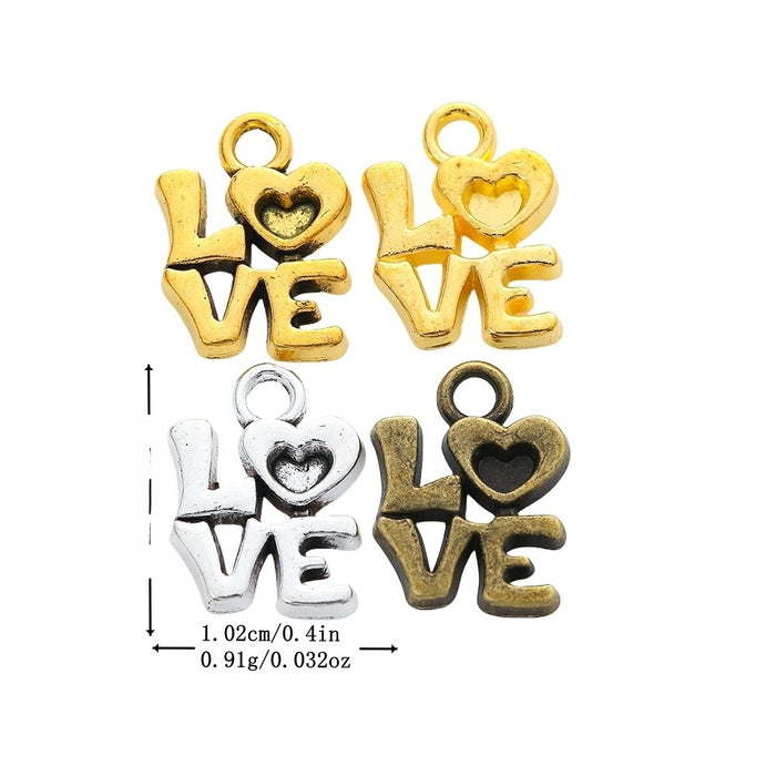 Zinc Alloy Double Word Tag Charm Pendant for DIY Necklace Bracelet Jewelry Making