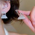 Light Luxury Copper Triangle Zircon Drop Earrings For Women Geometric Minimalist Style view 1