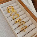 Gold Plated Copper Enamel Horse Open Ring Vintage Geometric Round Statement Ring For Women view 3