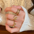 Gold Plated Copper Enamel Horse Open Ring Vintage Geometric Round Statement Ring For Women view 4