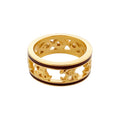 Gold Plated Copper Enamel Horse Open Ring Vintage Geometric Round Statement Ring For Women view 5