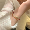 18K Gold Plated Copper Zircon Enamel Horse Pendant Bangle New Chinese Zodiac Jewelry view 3