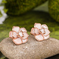 Forest Pastoral Fresh Gardenia Flower Stud Earrings For Women Korean Elegant Accessory Jewelry view 2