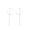 Elegant Shiny Alloy Circle Hoop With Long Rhinestone Tassel Slim Face Luxury Statement Earrings view 5