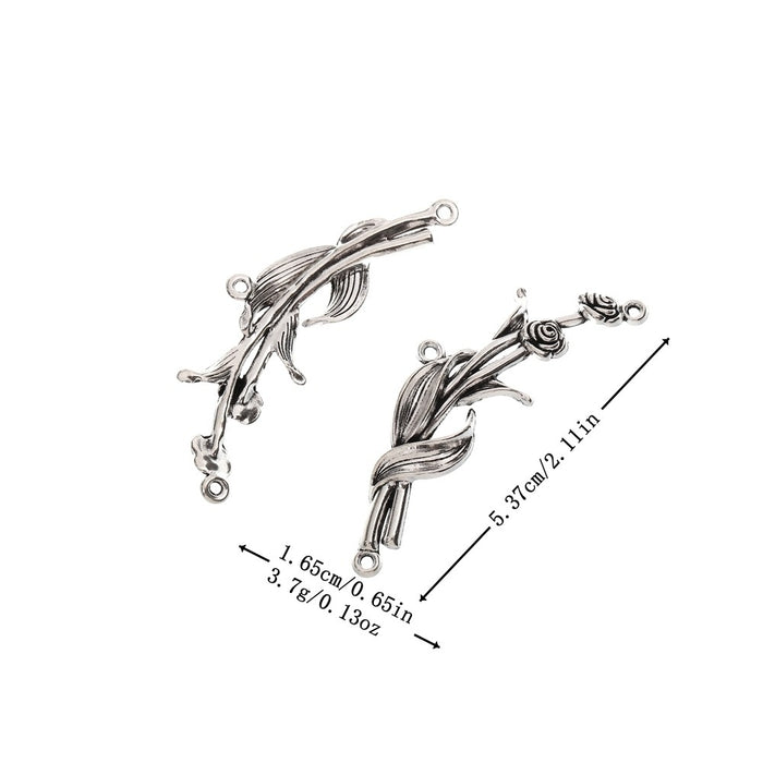 Antique Silver Zinc Alloy Flower Charm Pendant No.803797 for DIY Necklace Bracelet Jewelry Making