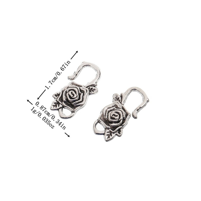 Antique Silver Zinc Alloy Rose Charm Pendant No.015550 for DIY Necklace Bracelet Jewelry Making