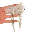 Chic Geometric Faux Pearl Rhinestone Yarn Tassel Drop Earrings With Silver Posts view 5