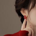 Crystal Beaded Twisted Ear Cuff Earrings Light Luxury Geometric Tassel Round Jewelry view 4