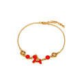 Gold Plated Copper Zircon Enamel Horse Zodiac Bangle Chinese Style Light Luxury Bracelet view 5