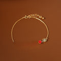 Gold Plated Copper Zircon Enamel Horse Zodiac Bangle Chinese Style Light Luxury Bracelet view 2